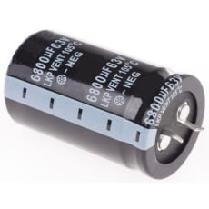 【170-1042】6800μF、63V dc コンデンサ、スナップイン ±20%、-40℃～105℃