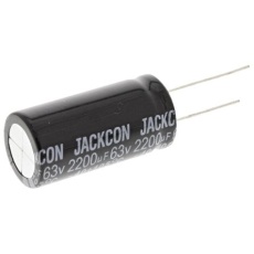 【170-1278】2200μF、63V dc コンデンサ、ラジアル、スルーホール ±20%、-40℃～105℃