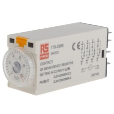 【179-2985】シングル タイマーリレー 0.5 → 10min 24V dc 4PDT プラグイン