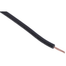 【180-5910】22AWG 円形 フックアップワイヤー/計装ケーブル、100m、黒 、PVC TI3、1 kV dc、600 V ac(100m入り)
