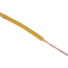 【180-5917】22AWG 円形 フックアップワイヤー/計装ケーブル、100m、黄 、PVC TI3、1 kV dc、600 V ac(100m入り)