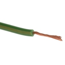 【180-5919】22AWG 円形 フックアップワイヤー/計装ケーブル、100m、緑/黄 、PVC TI3、1 kV dc、600 V ac(100m入り)