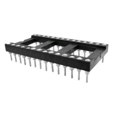【183-1573】28 ピン DILソケット、2.54mm ピッチ、スルーホール実装