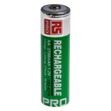【183-4279】単三型充電池、ニッケル水素、公称電圧1.2V、2.7Ah