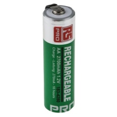 【183-4280】充電式単三電池、ニッケル水素、公称電圧1.2V、2.7Ah