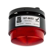 【187-9653】信号灯 キセノン灯赤 18 → 30 V dc