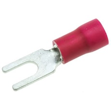 【N1.25-4A】絶縁被覆付圧着端子 丸形 赤 M4 AWG22-16