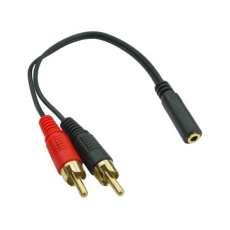 【192-4470】AUXケーブル 3.5 mmステレオジャック RCA x 2 200mm