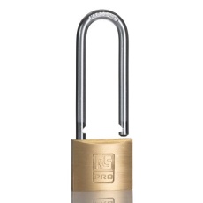 【195-8247】南京錠 シャックル径:6mm 真鍮、ステンレス鋼