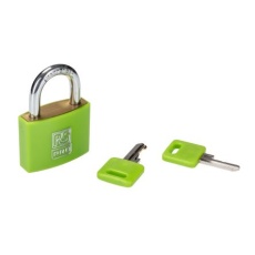 【195-8253】南京錠 シャックル径:6mm 真鍮 緑