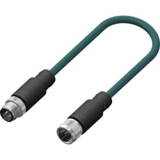【201-7122】M12 → M12 センサアクチュエータケーブル、4 ピン、2m、シールド付き メス → オス PUR