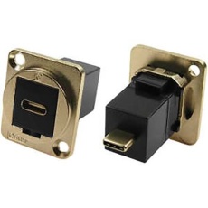 【203-5579】Type-C フィードスルー USB コネクタ メス to オス パネルマウント