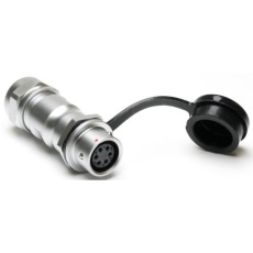 【206-5038】メス 丸型コネクタ、6極、M12、ケーブルマウント