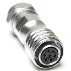 【206-5068】メス 丸型コネクタ、7極、M16、ケーブルマウント