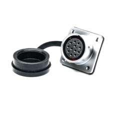 【206-5193】メス 丸型コネクタ、12極、M20、フランジマウント