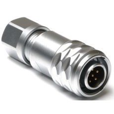 【206-5208】オス 丸型コネクタ、6極、M8、ケーブルマウント