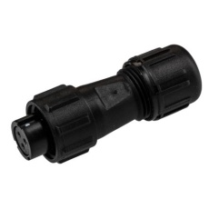 【207-0606】メス 丸型コネクタ、3極、ケーブルマウント