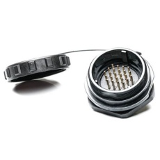 【207-0759】オス 丸型コネクタ、24極、背面取り付け