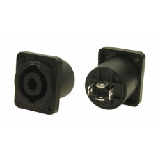 【208-0629】ラウドスピーカーコネクタ、4極、メス、ストレート(2個入り)