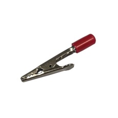 【208-1128】わに口クリップ、4A、9mm、ニッケルめっき、シルバー