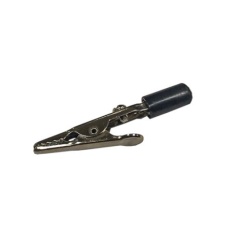 【208-1129】わに口クリップ、4A、9mm、ニッケルめっき、シルバー
