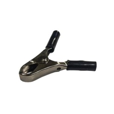 【208-1137】わに口クリップ、15A、21mm、ニッケルめっき、シルバー