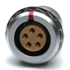 【209-5626】メス 丸型コネクタ、5極、M15、パネルマウント
