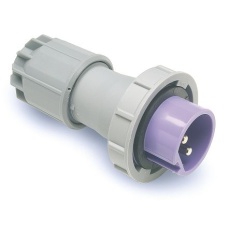 【214-4125】電源コネクタ (産業用コネクタ )、16A、20 → 25 V、2P、ケーブルマウント、プラグ、IP67