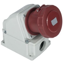 【214-4235】電源コネクタ (産業用コネクタ )、63A、380 → 415 V、3P + E、ウォールマウント、ソケット、IP67