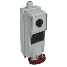 【214-4241】電源コネクタ (産業用コネクタ )、63A、400 V、3P + N + E、ウォールマウント、ソケット、IP67
