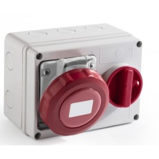 【214-4245】電源コネクタ (産業用コネクタ )、16A、400 V、3P + E、ウォールマウント、ソケット、IP67