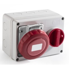 【214-4246】電源コネクタ (産業用コネクタ )、16A、400 V、3P + N + E、ウォールマウント、ソケット、IP67
