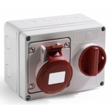 【214-4250】電源コネクタ (産業用コネクタ )、16A、400 V、3P + E、ウォールマウント、ソケット、IP44