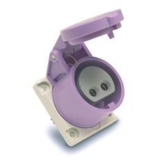 【214-4259】電源コネクタ (産業用コネクタ )、16A、20 → 25 V、2P、パネルマウント、ソケット、IP44