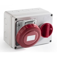 【214-4272】電源コネクタ (産業用コネクタ )、32A、400 V、3P + N + E、ウォールマウント、ソケット、IP67