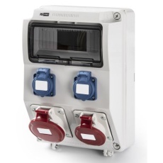 【214-4282】電源コネクタ (産業用コネクタ )、16A、400 V、2P + E、3P + E、ソケット、IP44