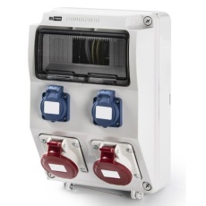 【214-4283】電源コネクタ (産業用コネクタ )、16A、400 V、2P + E、3P + E、ソケット、IP44
