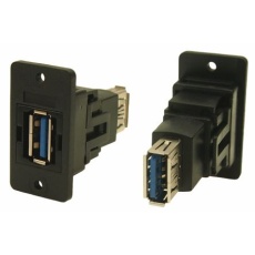 【218-8301】Type-A to A、USB3.0 USBコネクタ、メス to メス、パネルマウント