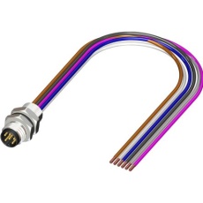 【230-5711】M8 → 未処理終端 センサアクチュエータケーブル、6 ピン、500mm オス →