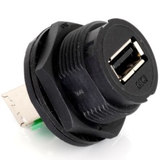 【231-7879】Type-A、USB2.0 カプラ、メス、パネルマウント