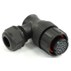 【233-8406】メス 丸型コネクタ、15極、21 mm、ケーブルマウント