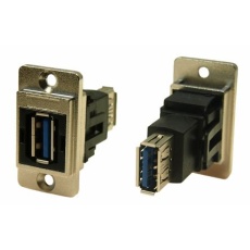【235-4748】Type-A to A、USB3.0 USBコネクタ、メス to メス、パネルマウント