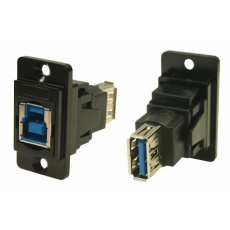 【235-4751】Type-B to A、USB3.0 USBコネクタ、メス to メス、パネルマウント