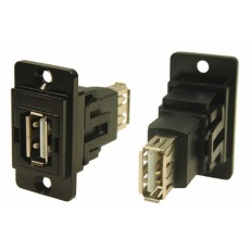 【235-4755】Type-A to A、USB2.0 USBコネクタ、メス to メス、パネルマウント