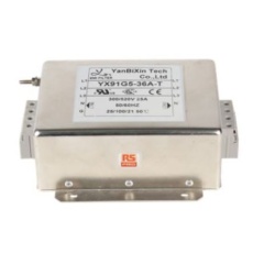 【237-8764】EMIフィルタ、電源ラインフィルタ、ノイズフィルタ、36A、300 / 520 V ac、3相 シャーシーマウント