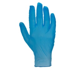 【245-8923】使い捨て手袋 使い捨て手袋パウダー付き 100入り 青、パウダー付、サイズ:XL(100個入り)