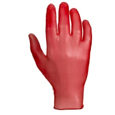 【245-8964】使い捨て手袋 使い捨て手袋パウダー付き 200入り 赤、パウダー付、サイズ:L