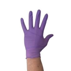 【245-8991】使い捨て手袋 使い捨て手袋パウダーなし 100入り 紫、パウダーフリー、サイズ:S(100個入り)