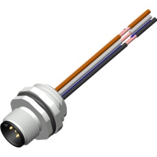 【250-0740】M12 → 未処理終端 センサアクチュエータケーブル、500mm、シールドなし オス → PVC