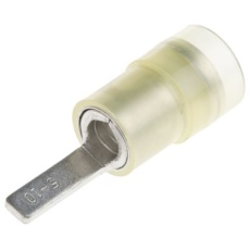 【267-4524】圧着ブレード端子 絶縁 刃長さ10mm 刃幅2.8mm 黄 アンシュラウド、12AWG → 10AWG